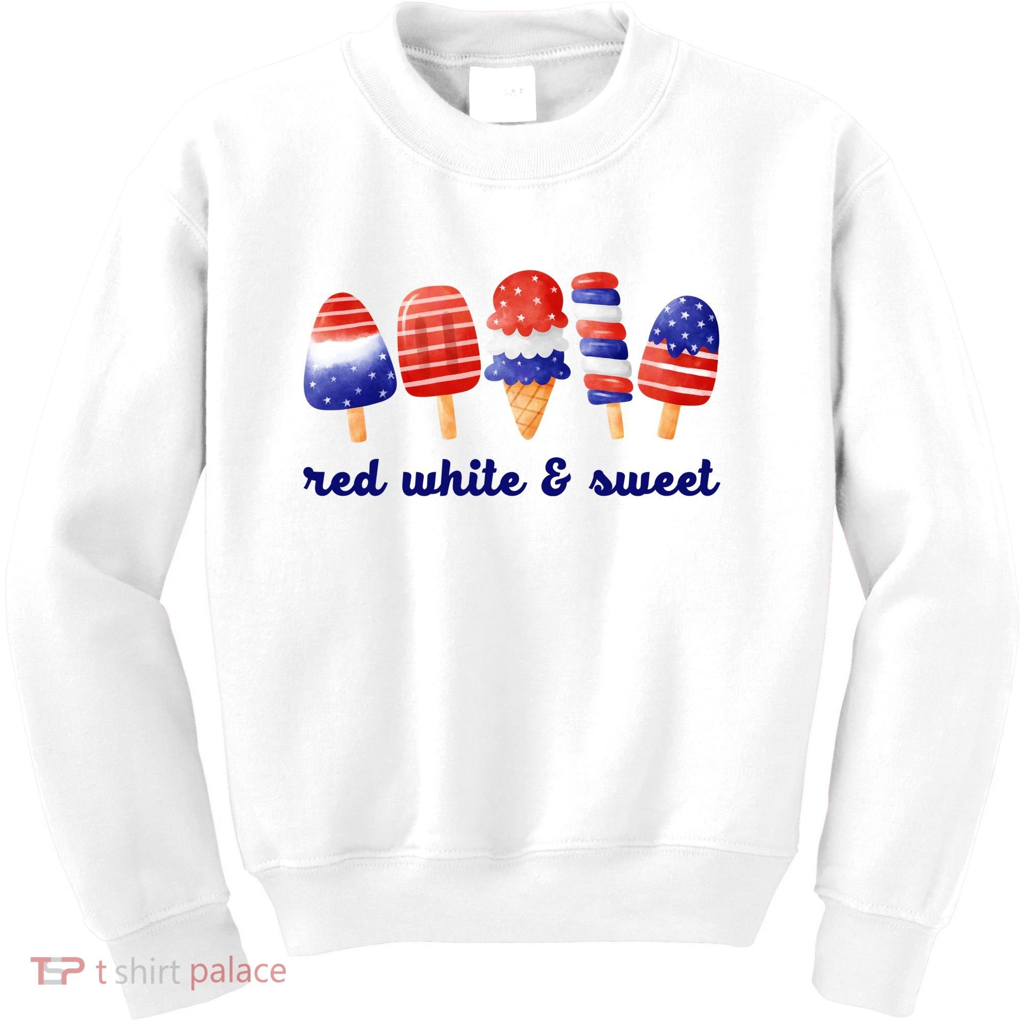 Red White And Sweet 4th Of July Kids Sweatshirt