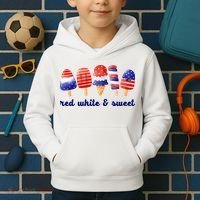 Red White And Sweet 4th Of July Kids Hoodie thumb 2