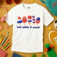 Red White And Sweet 4th Of July Kids T-Shirt thumb 3
