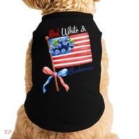 Red, White And Blueberries American USA Flag Doggie Tank thumb 0
