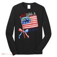 Red, White And Blueberries American USA Flag Long Sleeve Shirt thumb 0