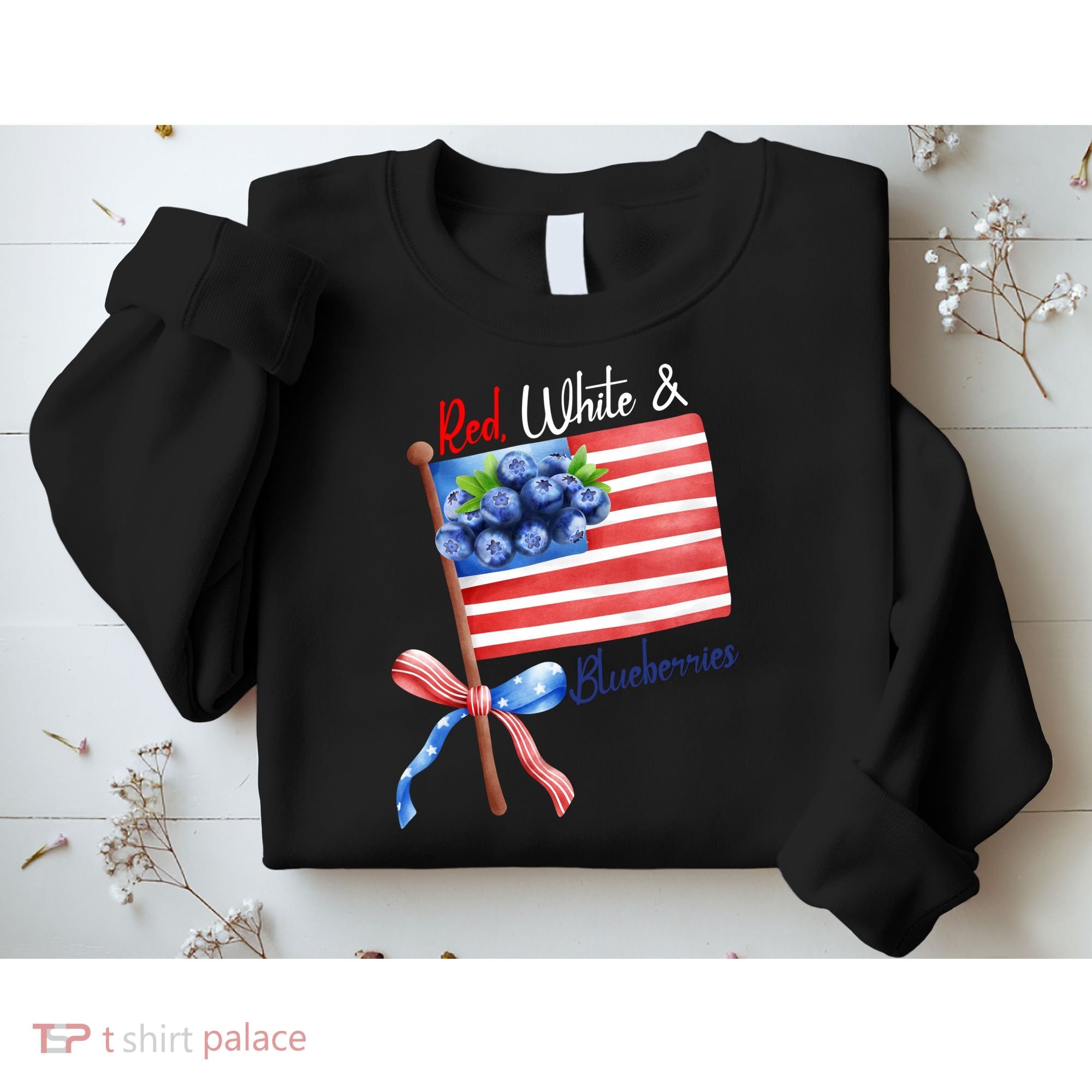 Red, White And Blueberries American USA Flag Sweatshirt