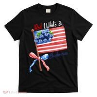 Red, White And Blueberries American USA Flag T-Shirt thumb 0