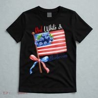 Red, White And Blueberries American USA Flag T-Shirt thumb 5