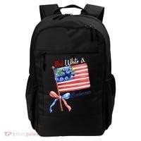 Red, White And Blueberries American USA Flag Backpack thumb 0