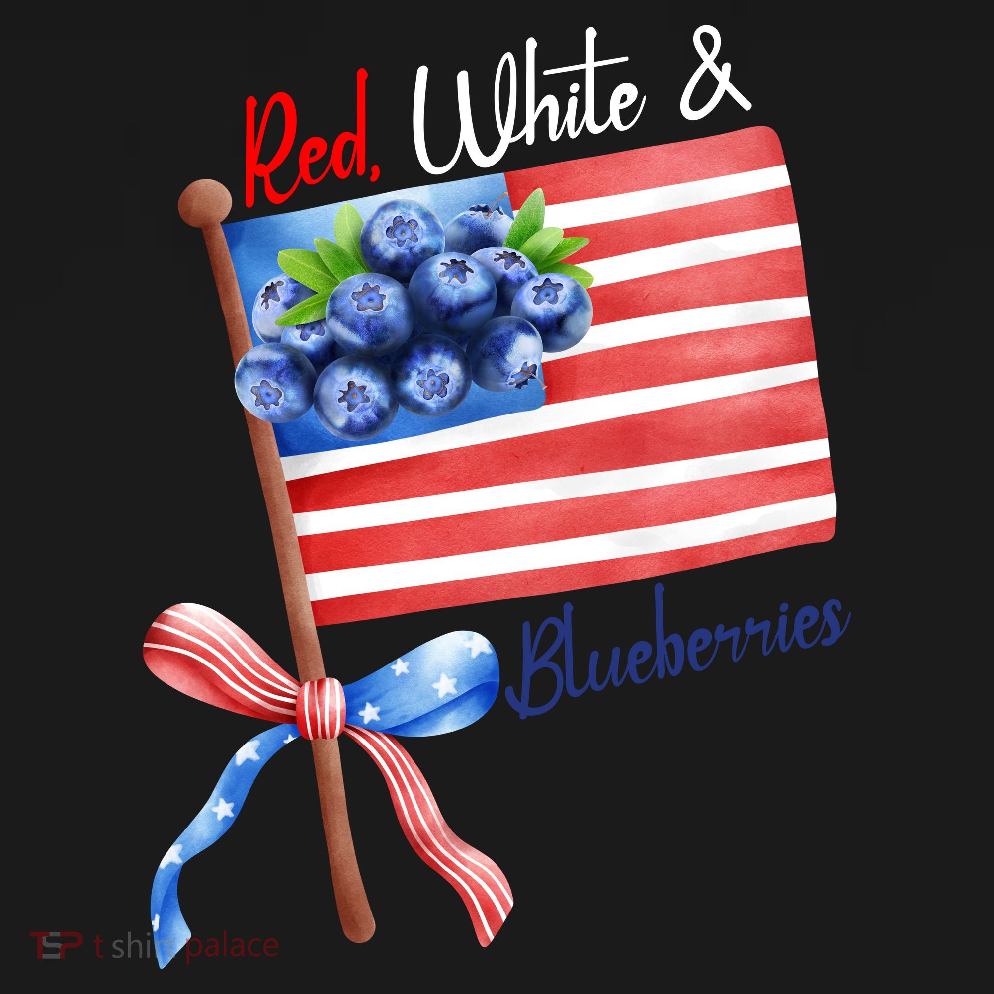 Red, White And Blueberries American USA Flag Women's Hoodie