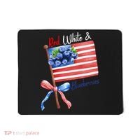 Red, White And Blueberries American USA Flag Mousepad thumb 0
