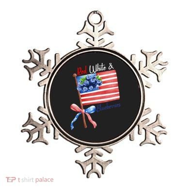 Red, White And Blueberries American USA Flag Ornament