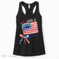 Red, White And Blueberries American USA Flag Women's Tank Top thumb 0