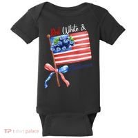 Red, White And Blueberries American USA Flag Baby Bodysuit thumb 0