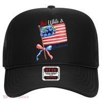 Red, White And Blueberries American USA Flag Hat thumb 0