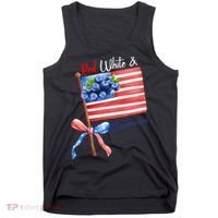 Red, White And Blueberries American USA Flag Tank Top thumb 0