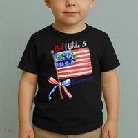 Red, White And Blueberries American USA Flag Toddler T-Shirt thumb 2