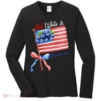 Red, White And Blueberries American USA Flag Women's Long Sleeve Shirt thumb 0