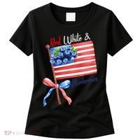 Red, White And Blueberries American USA Flag Women's T-Shirt thumb 0
