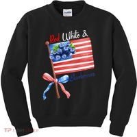 Red, White And Blueberries American USA Flag Kids Sweatshirt thumb 0
