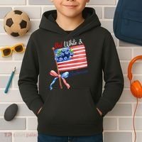 Red, White And Blueberries American USA Flag Kids Hoodie thumb 2