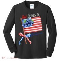 Red, White And Blueberries American USA Flag Kids Long Sleeve Shirt thumb 0