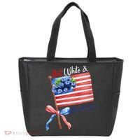 Red, White And Blueberries American USA Flag Tote Bag thumb 0