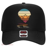 Retro Wildlife Animal Bear Hiking Trees Mountains Forest Hat thumb 0