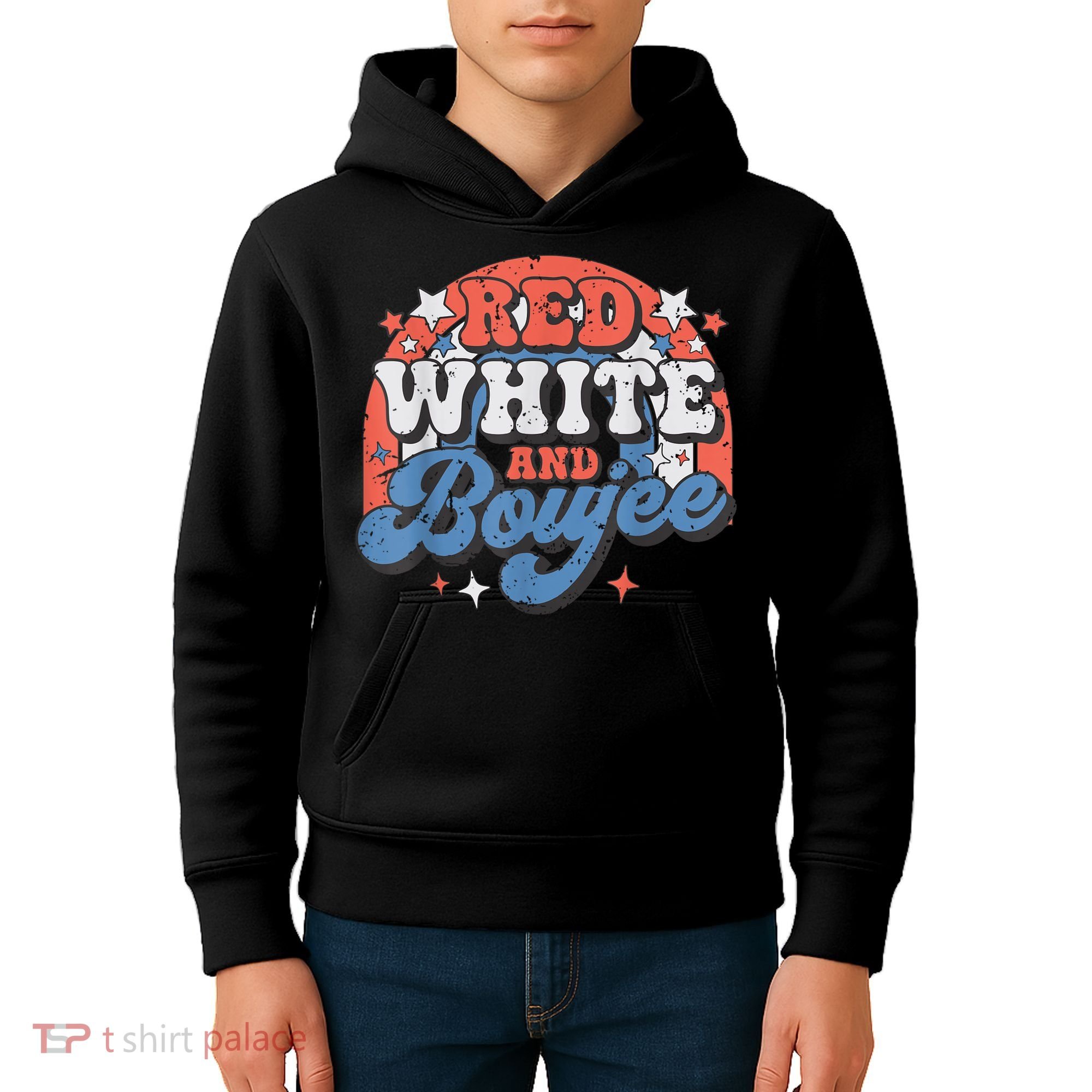 Red White And Boujee 4th Of July Kids Hoodie