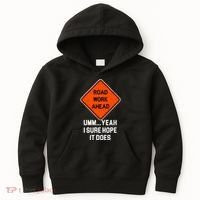 Road Work Ahead Funny Construction Kids Hoodie thumb 0