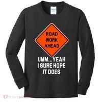 Road Work Ahead Funny Construction Kids Long Sleeve Shirt thumb 0