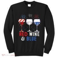 Red Wine And Blue Funny 4th Of July Wine Lover Sweatshirt thumb 0
