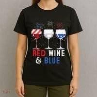 Red Wine And Blue Funny 4th Of July Wine Lover T-Shirt thumb 4