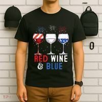 Red Wine And Blue Funny 4th Of July Wine Lover T-Shirt thumb 6