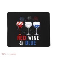 Red Wine And Blue Funny 4th Of July Wine Lover Mousepad thumb 0