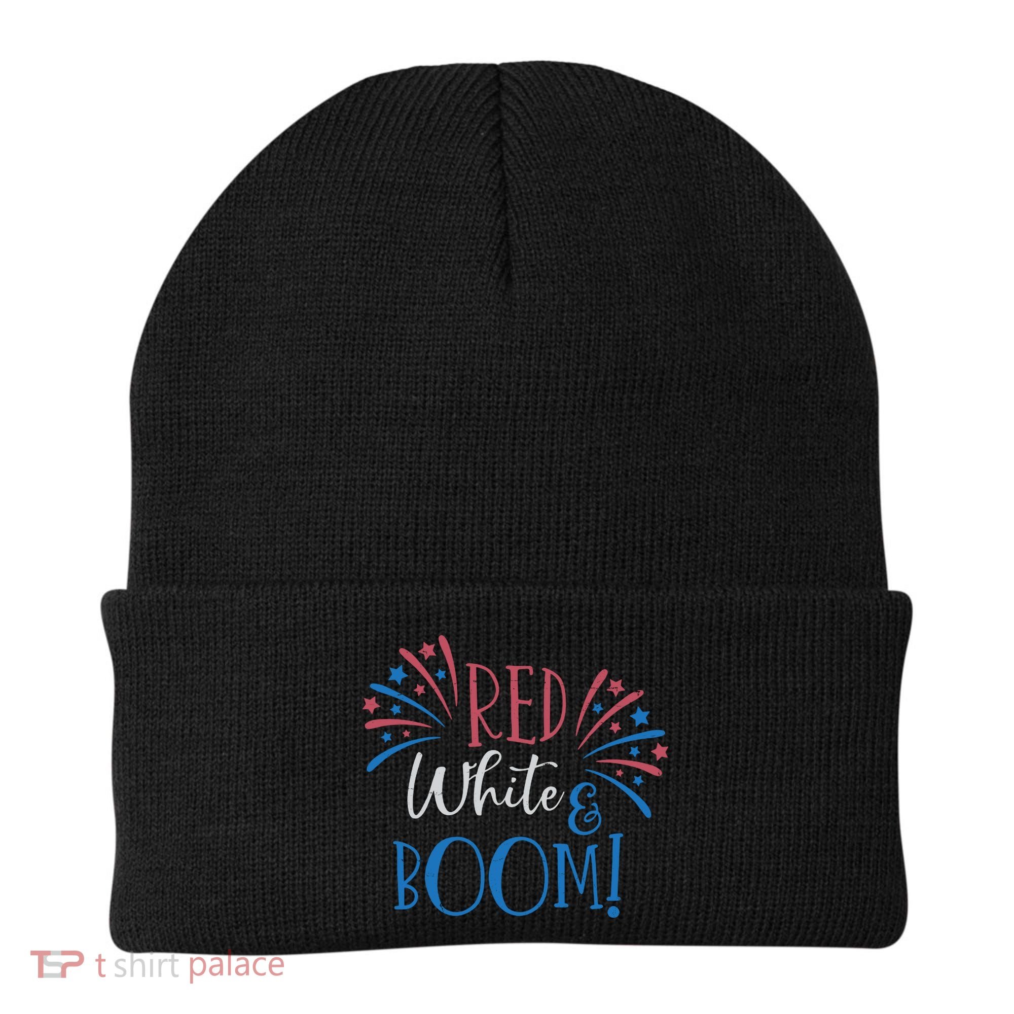 Red White And Boom 4th Of July Beanie