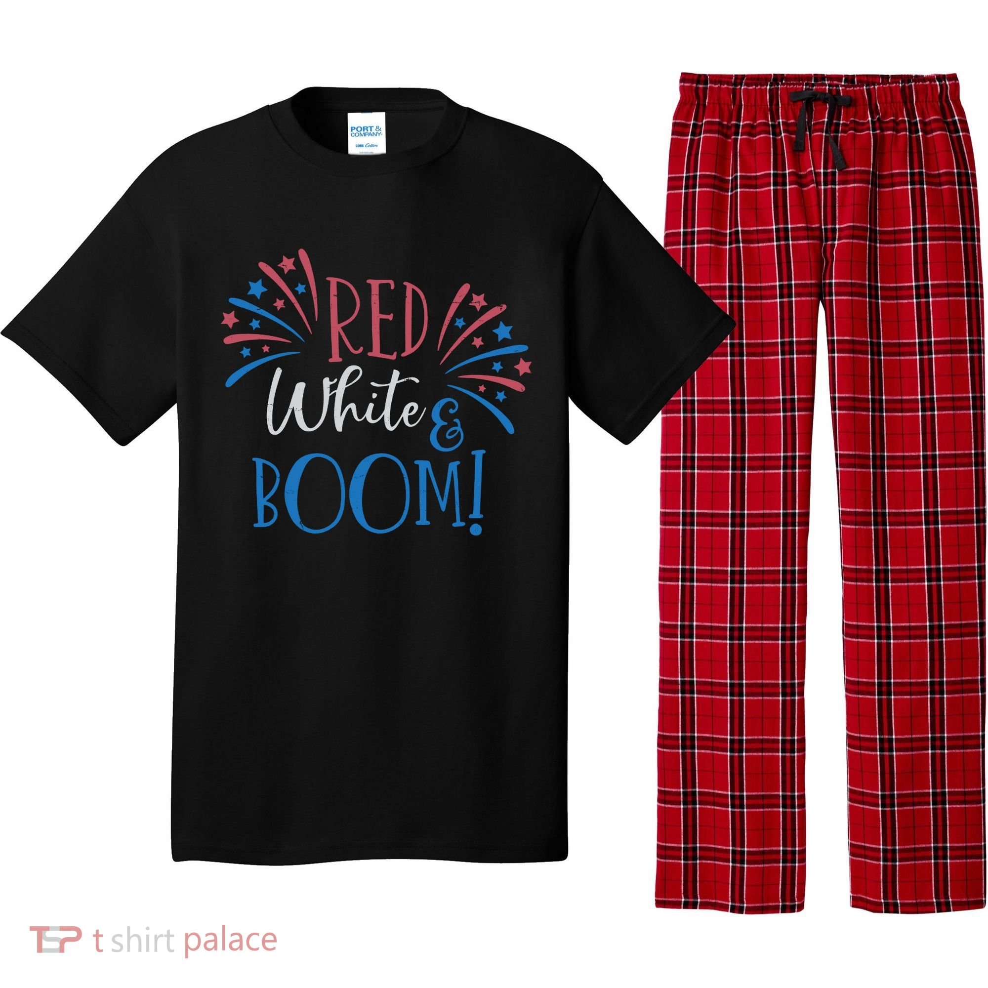 Red White And Boom 4th Of July Pajama Set