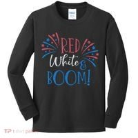 Red White And Boom 4th Of July Kids Long Sleeve Shirt thumb 0