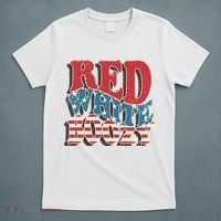 Red White And Boozy Tie Dye American Flag Patriotic July 4Th T-Shirt thumb 5