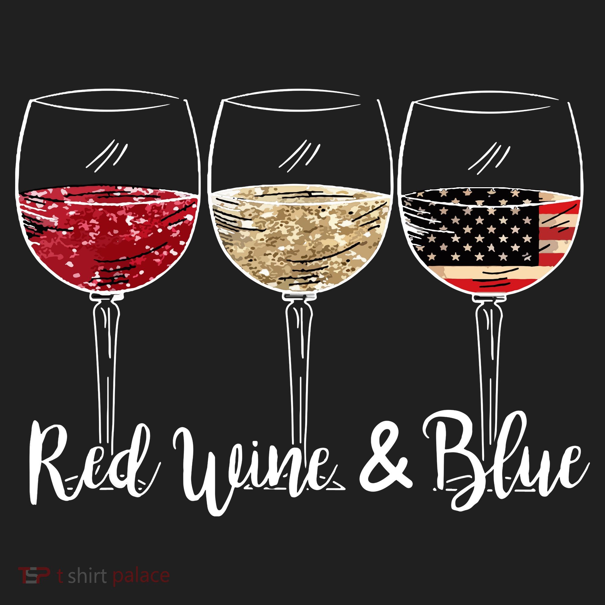 Red Wine And Blue Funny 4th Of July Drinking Wine Lover Tumbler