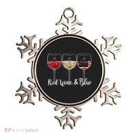 Red Wine And Blue Funny 4th Of July Drinking Wine Lover Ornament thumb 0