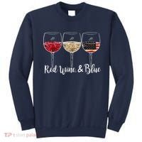 Red Wine And Blue Funny 4th Of July Drinking Wine Lover Sweatshirt thumb 0