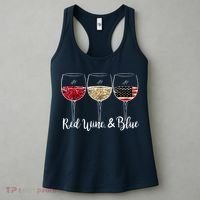 Red Wine And Blue Funny 4th Of July Drinking Wine Lover Women's Tank Top thumb 3