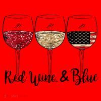 Red Wine And Blue Funny 4th Of July Drinking Wine Lover Santa Hat thumb 1