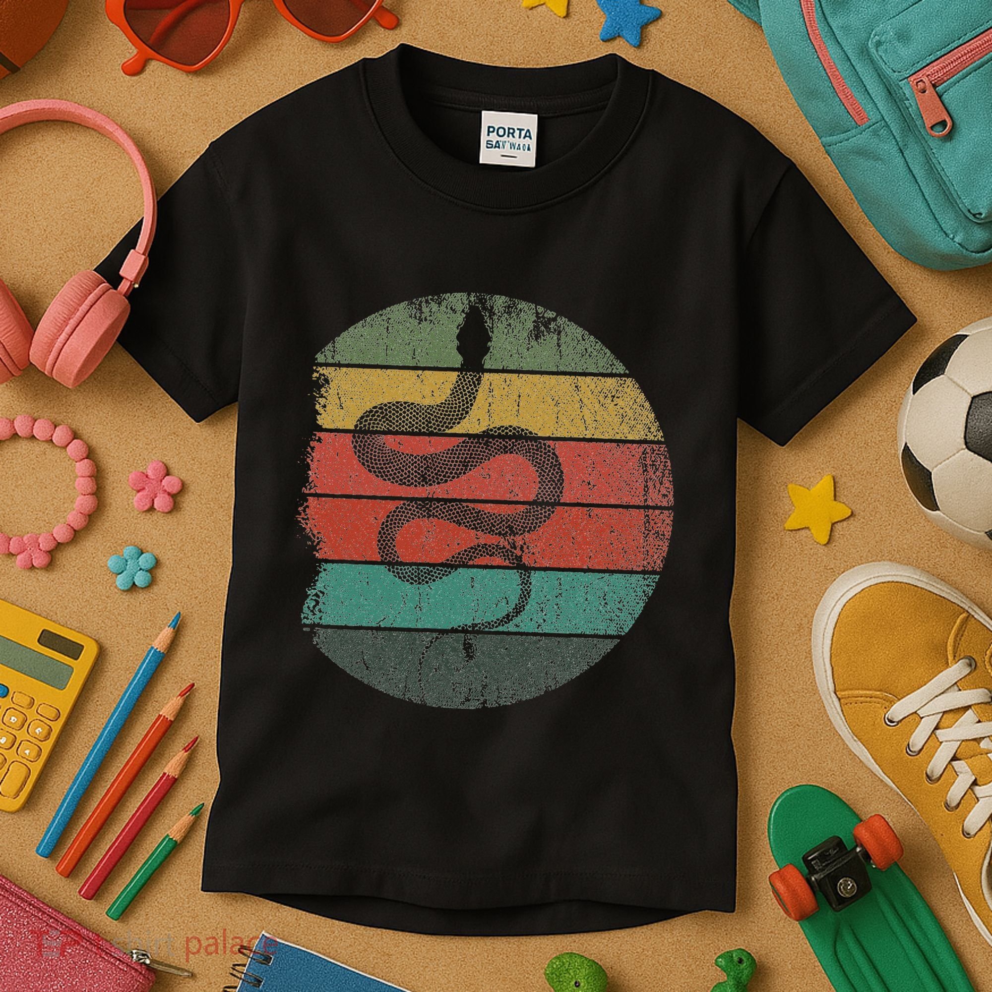 Retro Wild Animal Rainforest Zoo Keeper Pet Gift Snake Kids T-Shirt