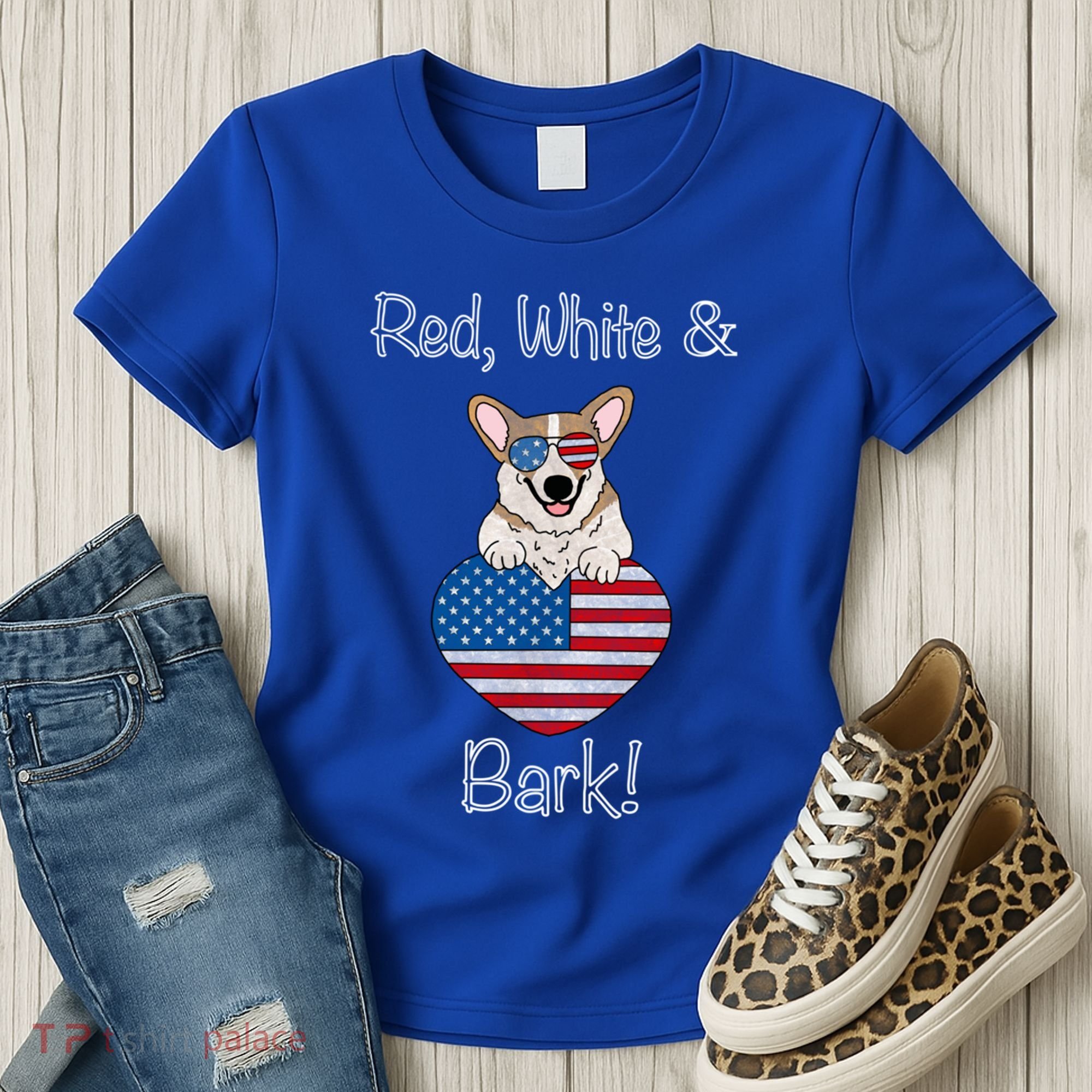 Red White And Bark Pembroke Welsh Corgi Indian Creek Corgi Gift Women's T-Shirt