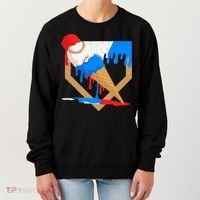 Red White And Blue Baseball Ice Cream Drip Women's Sweatshirt thumb 0
