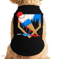 Red White And Blue Baseball Ice Cream Drip Doggie Tank thumb 0