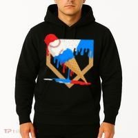 Red White And Blue Baseball Ice Cream Drip Hoodie thumb 2