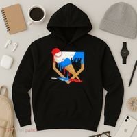 Red White And Blue Baseball Ice Cream Drip Hoodie thumb 3