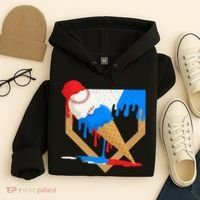 Red White And Blue Baseball Ice Cream Drip Hoodie thumb 4