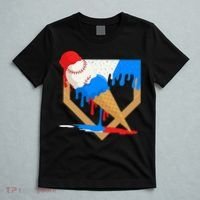 Red White And Blue Baseball Ice Cream Drip T-Shirt thumb 5