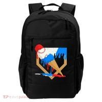 Red White And Blue Baseball Ice Cream Drip Backpack thumb 0