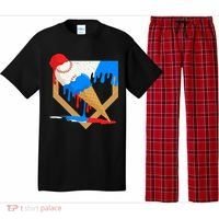 Red White And Blue Baseball Ice Cream Drip Pajama Set thumb 0